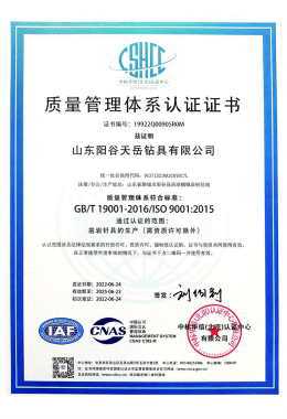 Quality management system certification